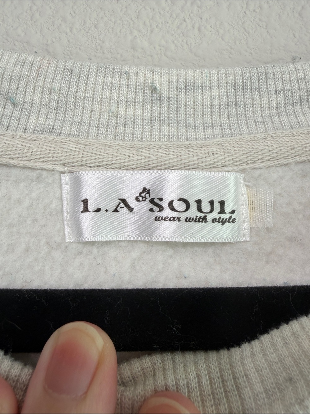LA Soul Grey & Black Mushroom Crewneck Sweatshirt Approximately Medium Nature - Picture 5 of 9